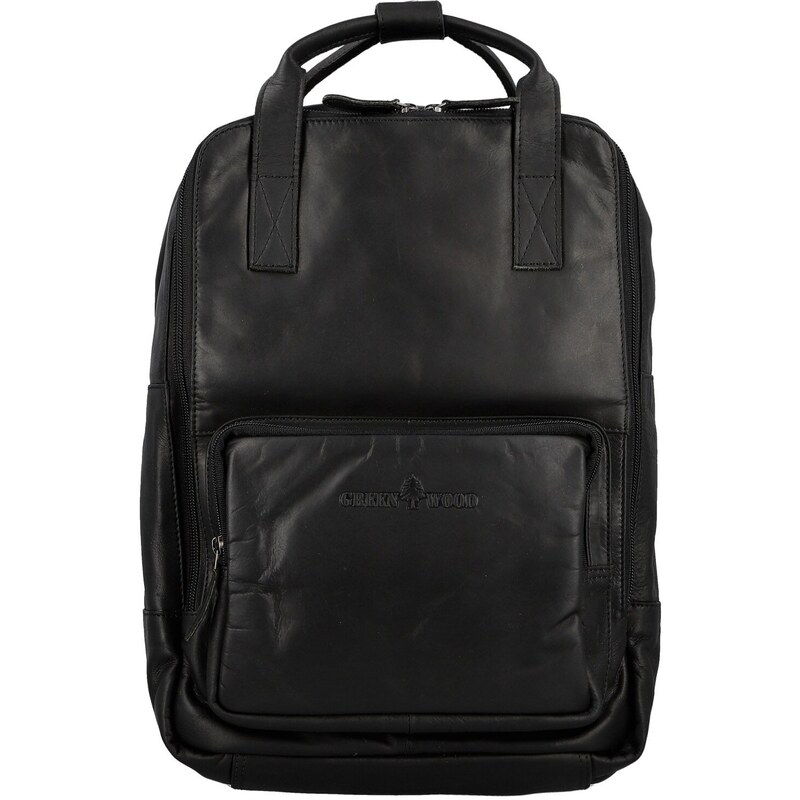 Kožený batoh čierny - GreenWood Christof čierna 66474453