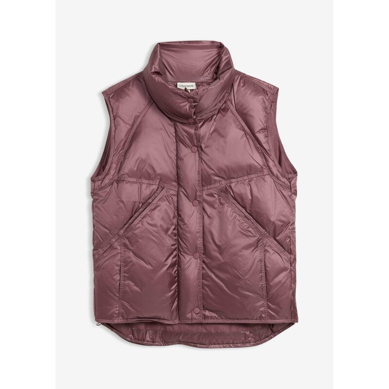 bonprix Prešívaná vesta s recyklovaným páperím, farba fialová 66293698