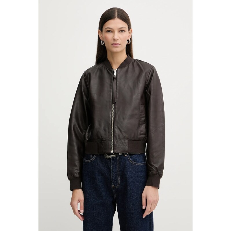 Kožená bunda AllSaints ORTEN BOMBER JACKET 66294410