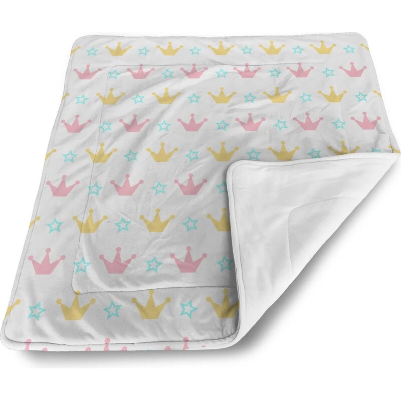 Sablio Deka pre bábätko Ružové korunky na bielej 60375049