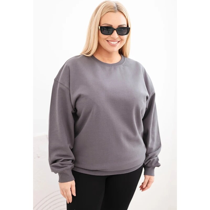 Kesi Dámska mikina s kruhovým dizajnom Plus Size bavlnená basic s 66700477