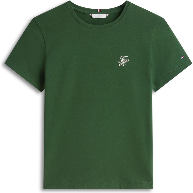 TOMMY HILFIGER Tričko jedľová / biela 66299330