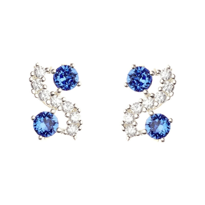 Oliver Weber Luxusné náušnice s modrými kryštálmi Meridian Lumiere 66582319