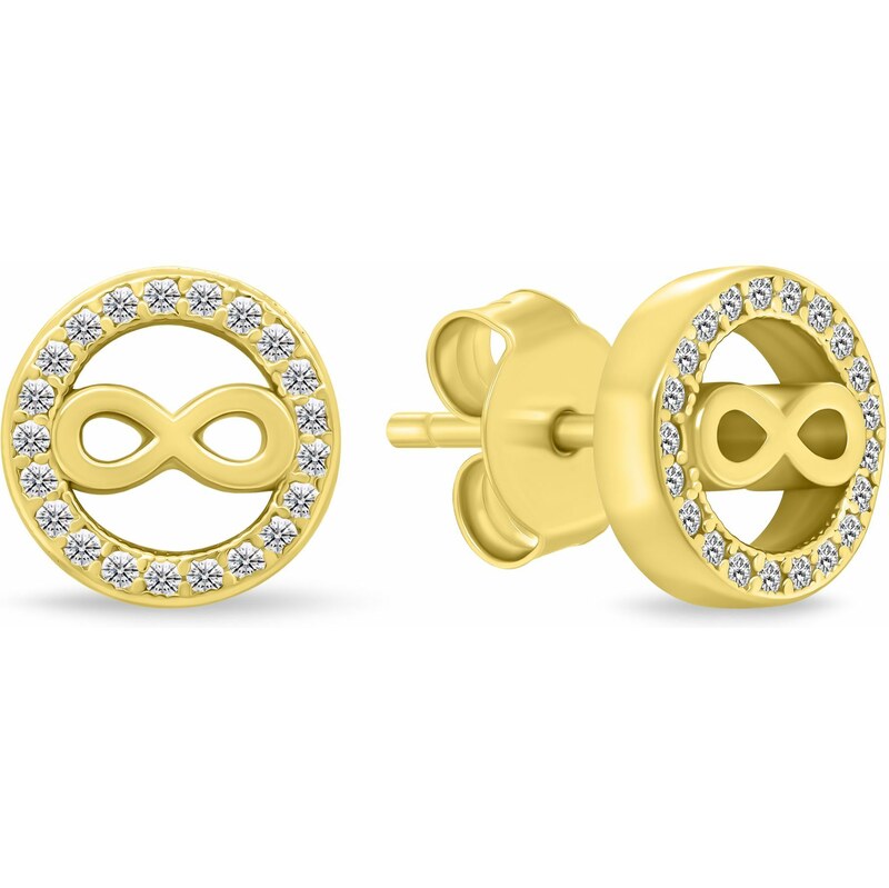 Brilio Silver Pozlátené kôstky Nekonečno so zirkónmi EA1241Y 66587796