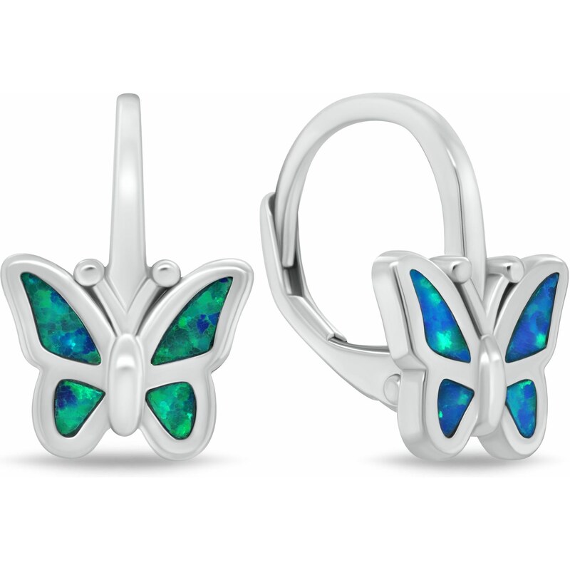 Brilio Silver Strieborné dievčenské náušnice Motýliky EA1239WB 66578415