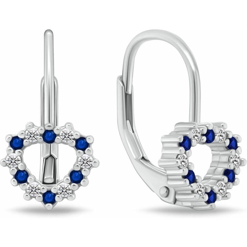 Brilio Silver Dievčenské strieborné náušnice Srdiečko s kubickými 66592064