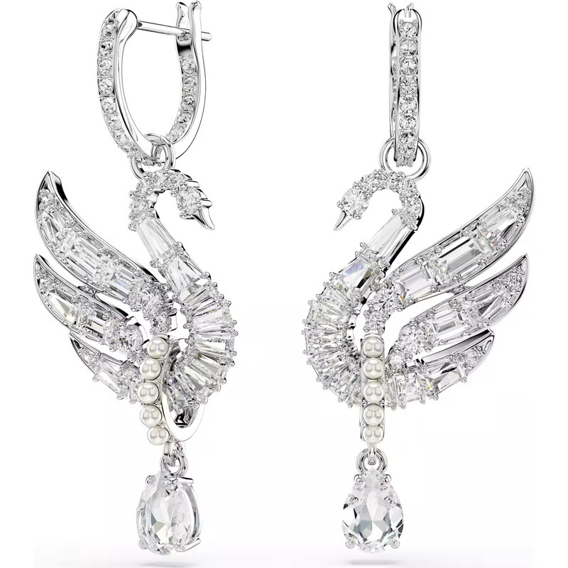Swarovski Luxusné visiace náušnice 2v1 Swan 5723388 66581408