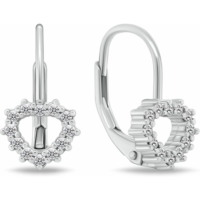 Brilio Silver Dievčenské strieborné náušnice Srdiečko s kubickými 66583290