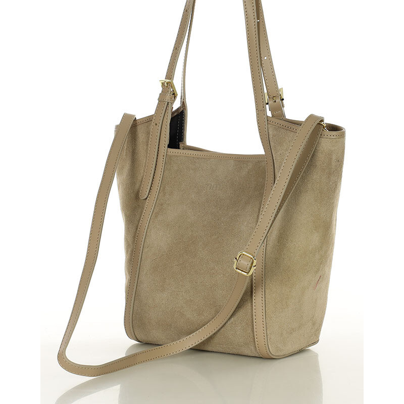 MARCO MAZZINI Dámska kožená taška typu hobo | béžová s294c 66300833