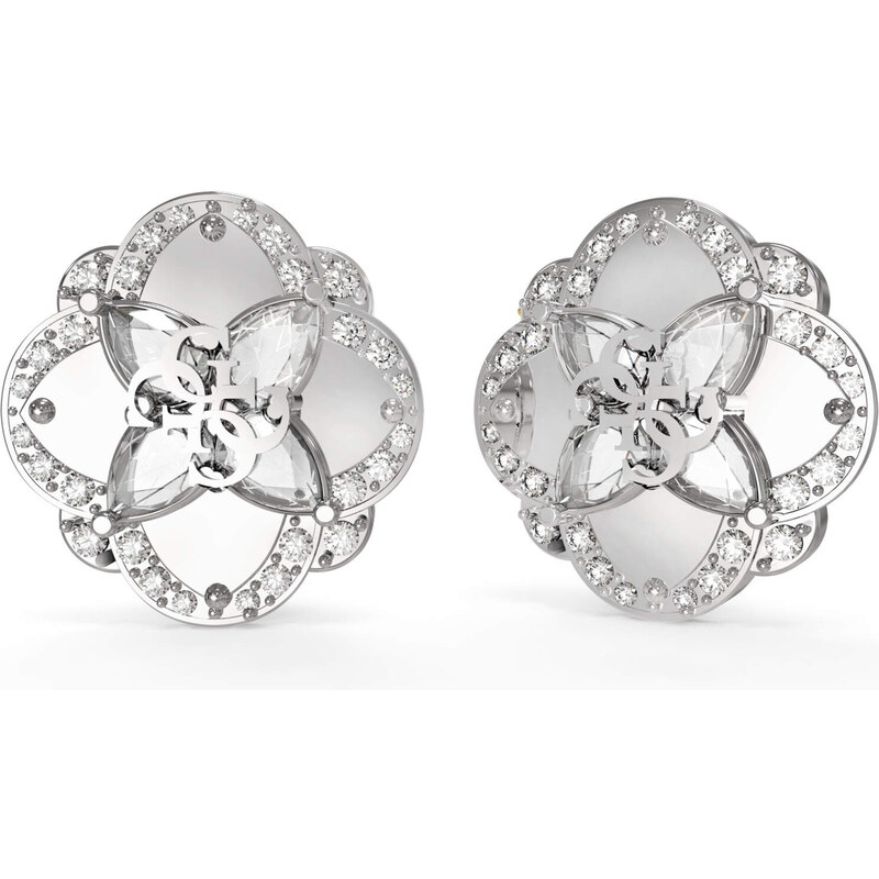 Guess Oceľové kôstkové náušnice so zirkónmi Wild Flower JUBE05504JWRHT 66595892