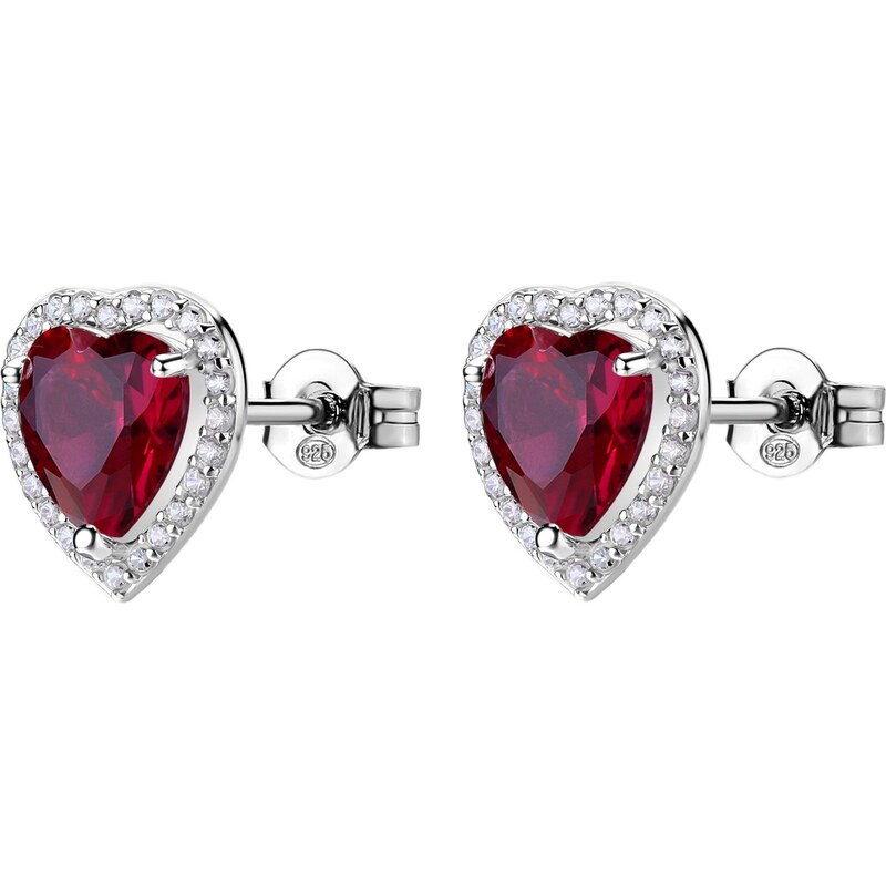 Brosway Strieborné srdiečkové náušnice Fancy Passion Ruby FPR142 66585102