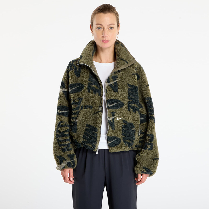 Bunda Nike Sportswear Womens High-Pile Fleece Jacket Medium Olive/ 66302443