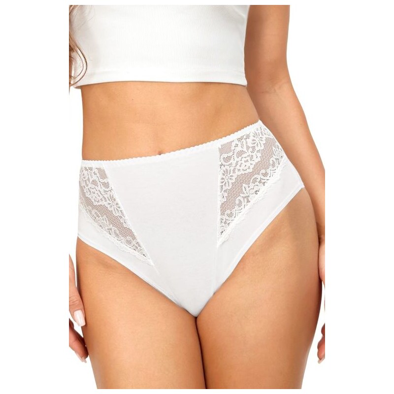 Donna Vysoké čipkované nohavičky 213 biele 66302423