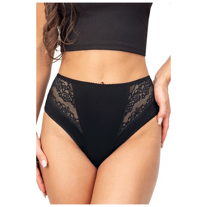 Donna Vysoké čipkované nohavičky 213 čierne 66302422