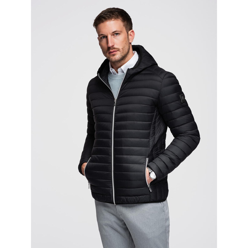 Ombre Ultralight mens natural down jacket with stowable pouch - black 65987739