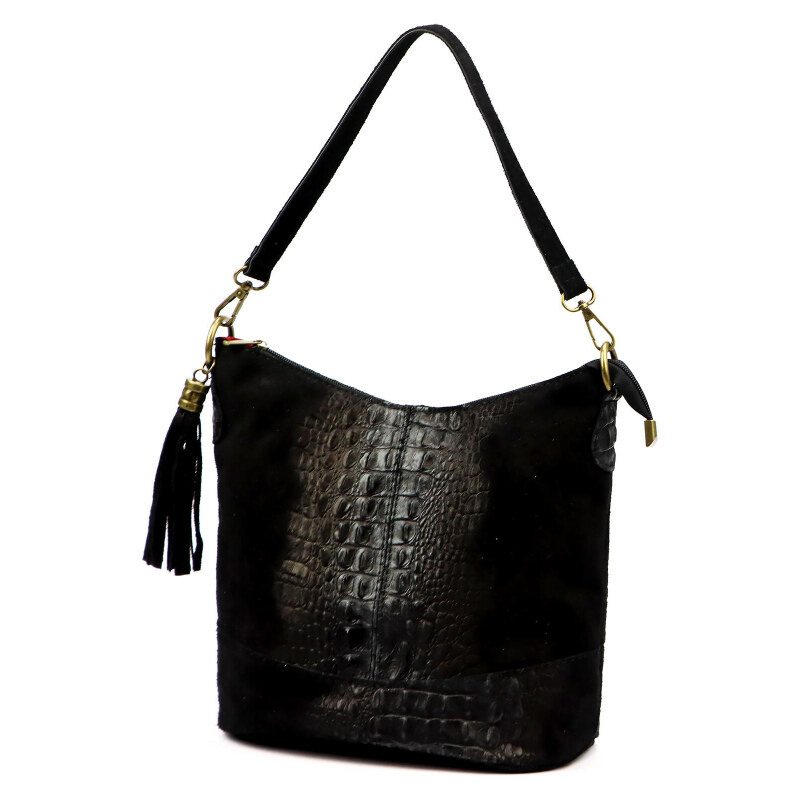 Kožená kabelka Luka čierna KZ2259714 66303224