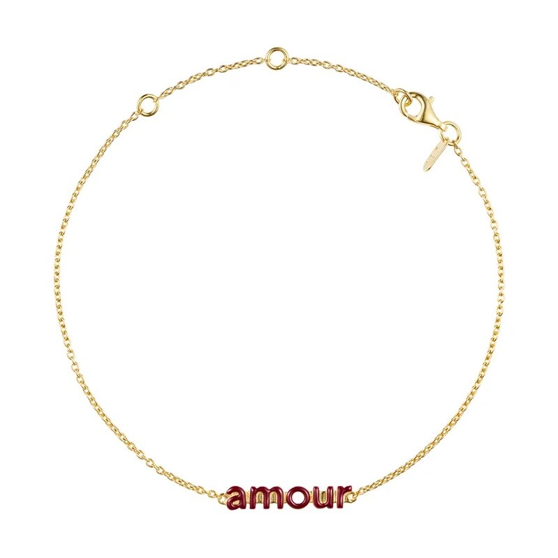 Strieborný pozlátený náramok Design Letters 66303397