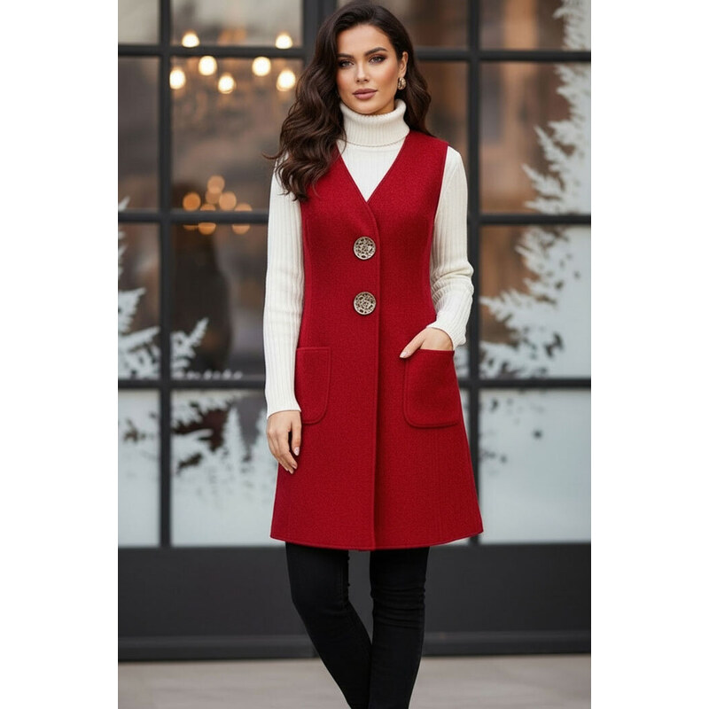 Glara Jednofarebná vlnená vesta 39156430