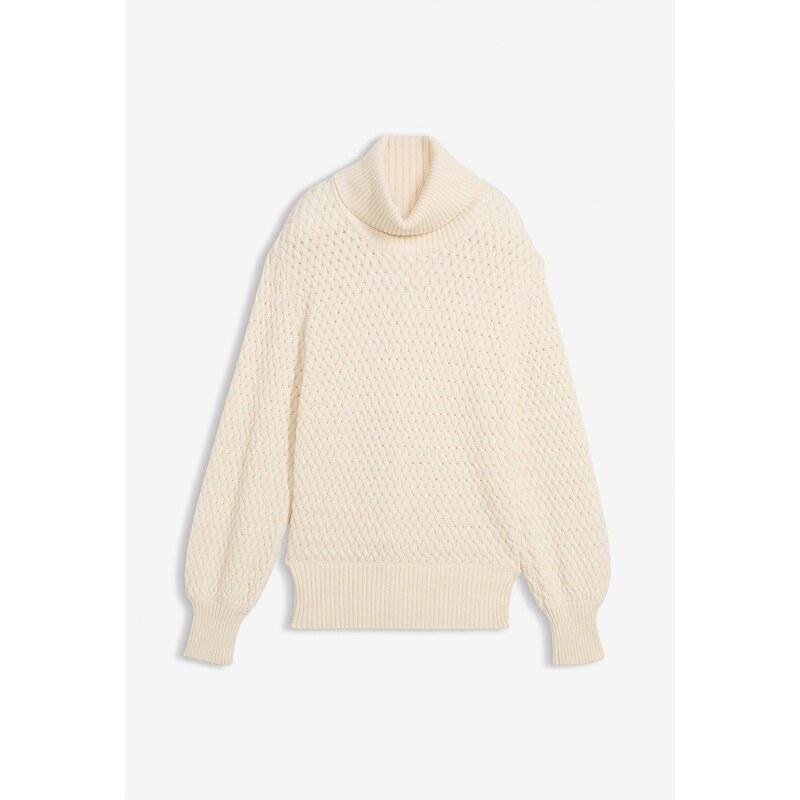 bonprix Rolák s merino vlnou, farba béžová 66304118