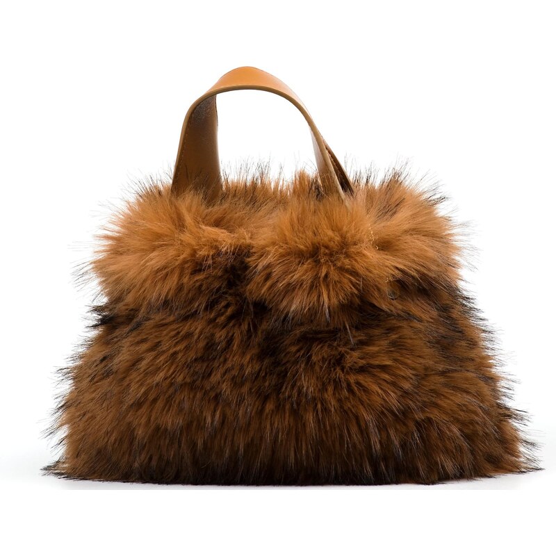 Kabelka Alex Max s kožušinou hnedá 66304364