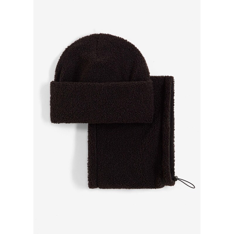 bonprix Šál a čiapka (2-dielna), farba čierna 66304372