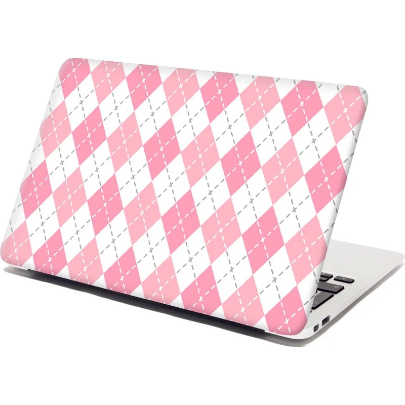 Sablio Samolepka na notebook Ružové a biele kosoštvorčeky 65100865