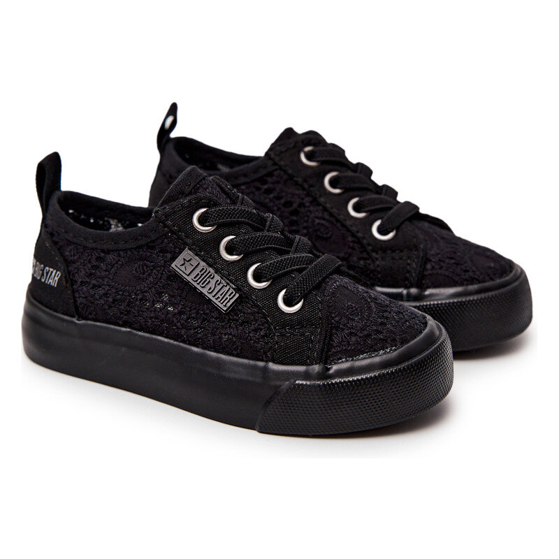 Big Star Shoes Trampki Ażurowe Big Star JJ374133 Czarne 66658094