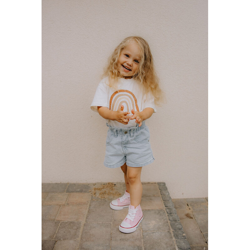 Boto Dziecięce Wysokie Trampki Różowe Mona 66658277