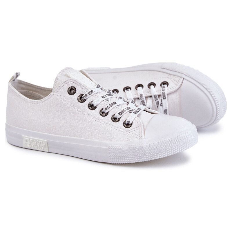 Big Star Shoes Męskie Skórzane Trampki Big Star KK174052 Białe 66658383