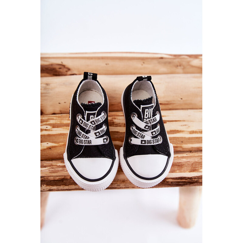 Big Star Shoes Dziecięce Materiałowe Trampki BIG STAR KK374049 Czarno 66658391