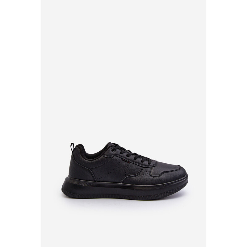 EVENTO Lekkie Sneakersy Męskie Na Platformie Z Eko Skóry Czarne Uziran 66660174