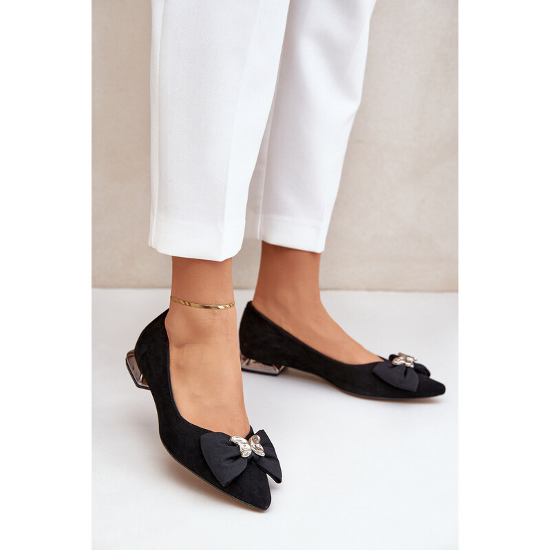 Eleganckie Zamszowe Baleriny Damskie Z Kokardką Laura Messi 2893 66661641