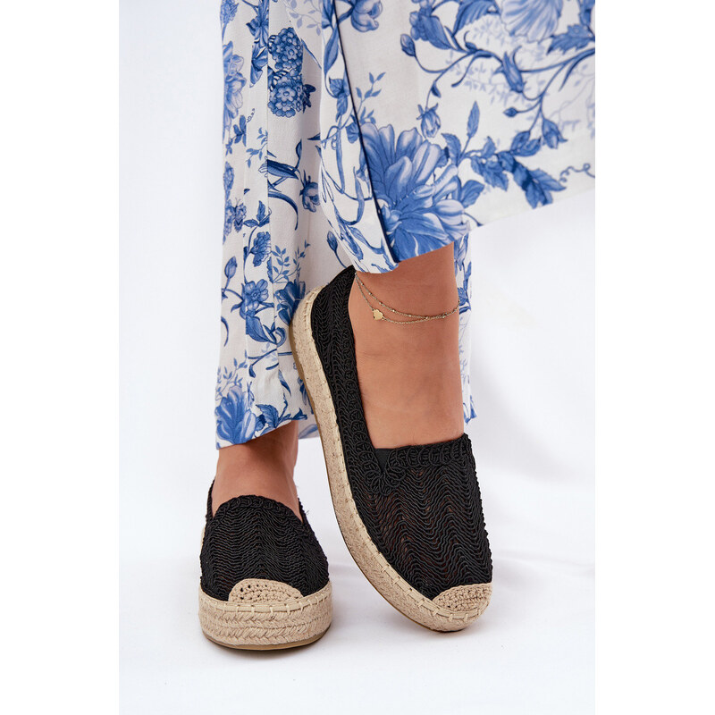 Espadryle Damskie Na Platformie Vinceza 17392 Czarne 66662373