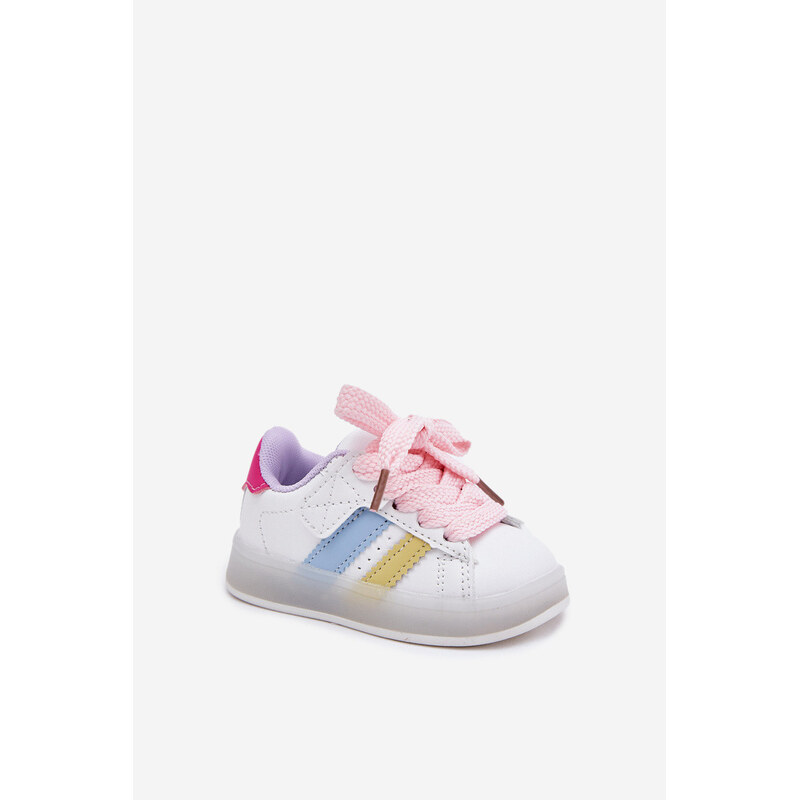 Boto Buty Sportowe Sneakersy Dziecięce Ze Świecącą Podeszwą Biało 66663210