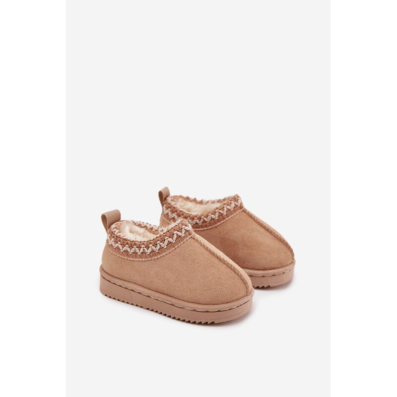 Kesi Detské/módne snežnice Jolisse s výšivkou na platforme - khaki 67261691