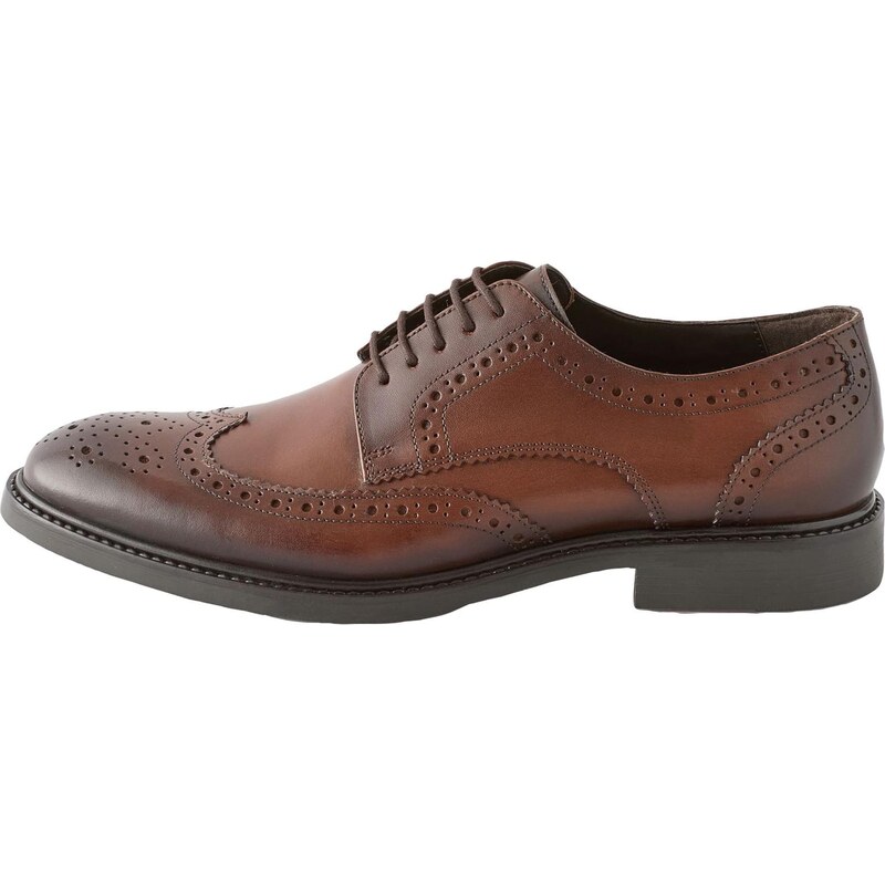 Next Šnurovacie topánky Derby Brogues koňaková 66307464