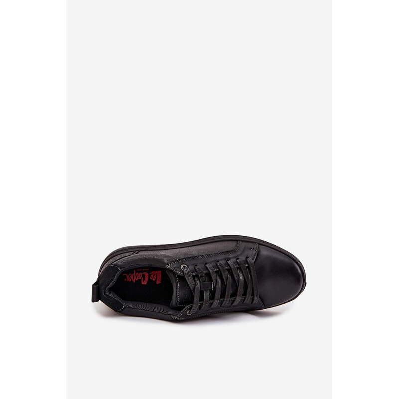 Kesi Pánske kožené tenisky Lee Cooper - čierne 67257385
