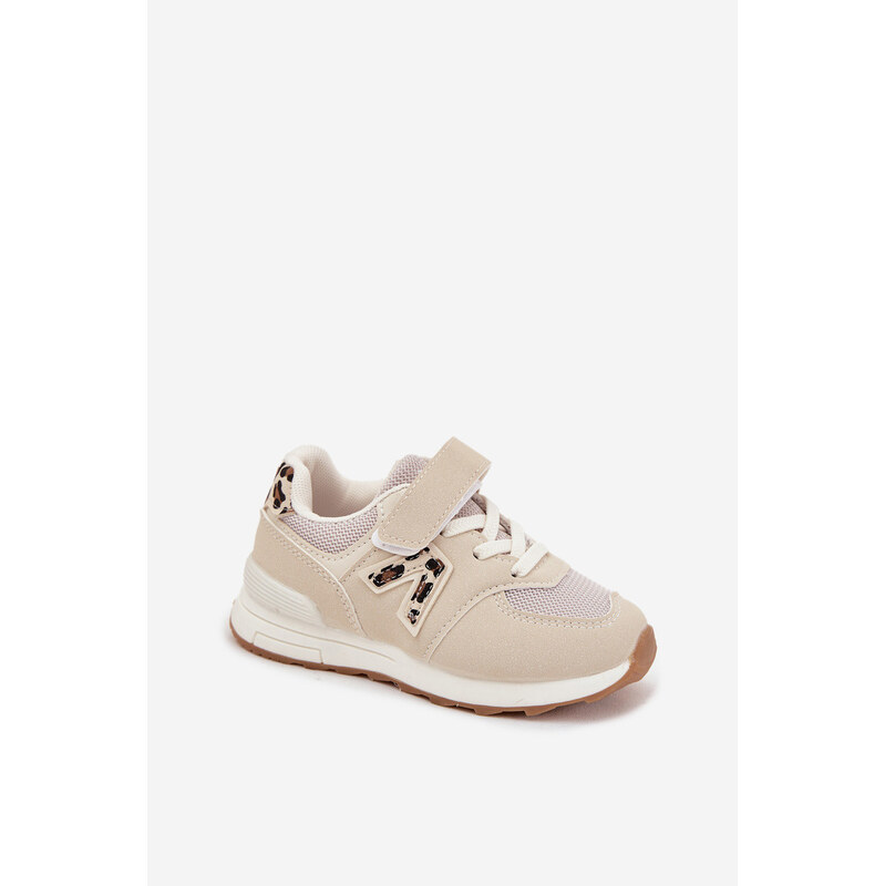 Boto Dětské sportovní tenisky na suchý zip béžové Galisse 66664620