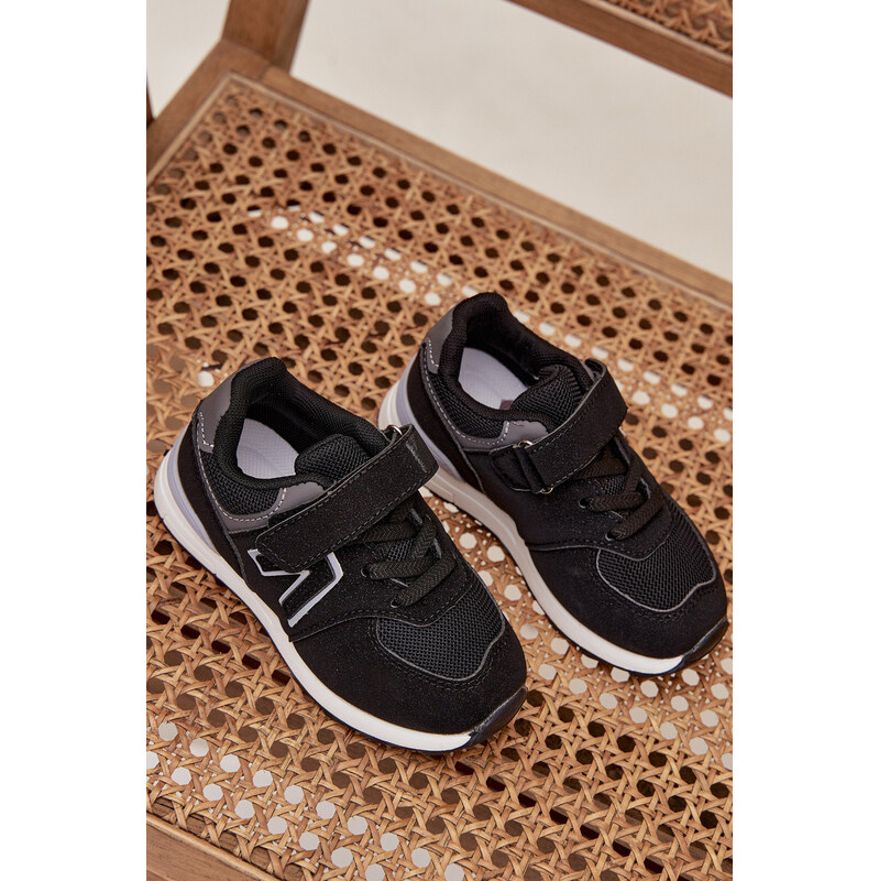 Boto Sportovní tenisky dětské na suchý zip černé Galisse 66664618