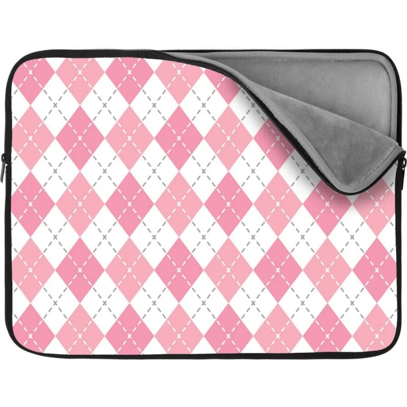 Sablio Obal na notebook Ružové a biele kosoštvorčeky 65430280