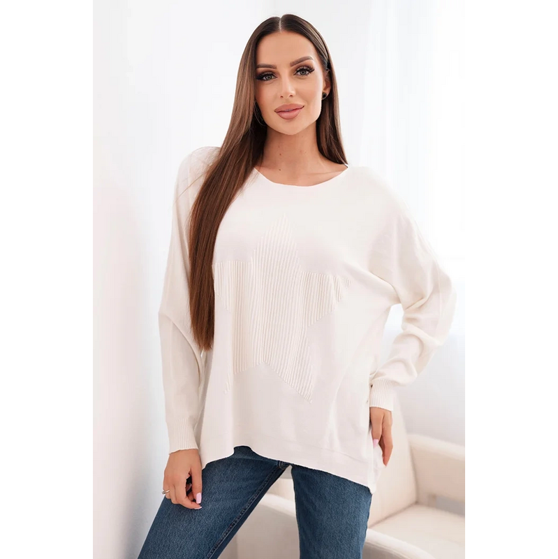 Kesi Dámsky sveter R2029 s dlhším zadným dielom 66738226