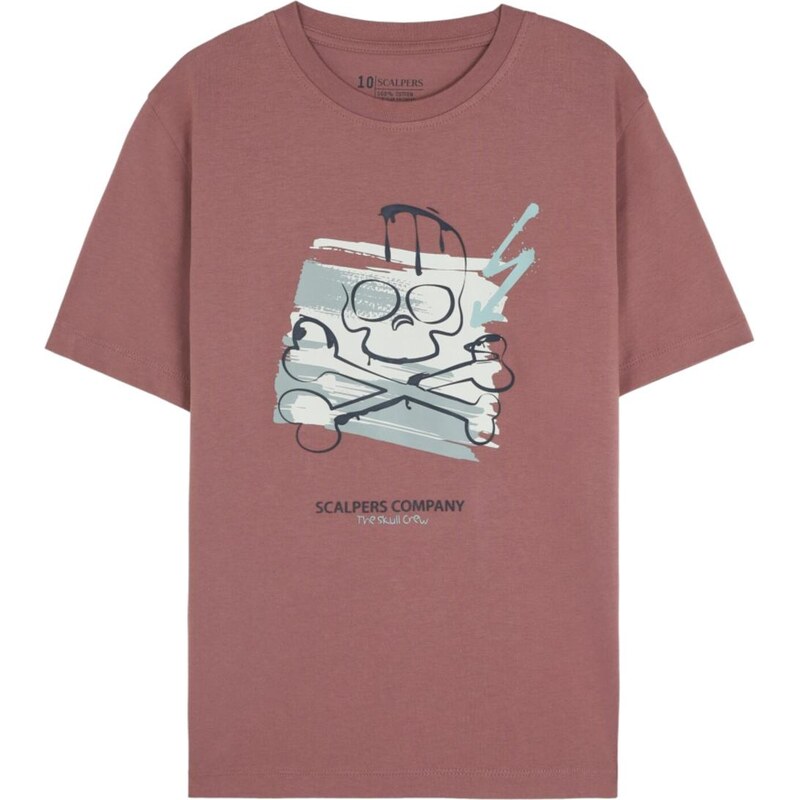 Scalpers Tričko Strokeskull sivá / burgundská / čierna 66308098