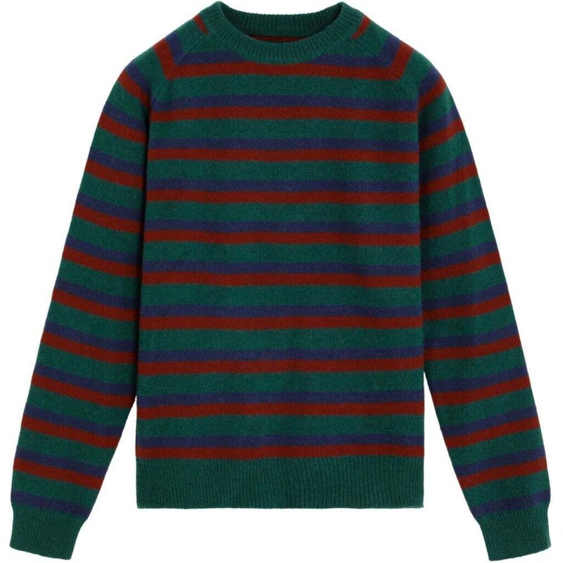 Scalpers Sveter Arnol modrá / tmavozelená / červená 66308158
