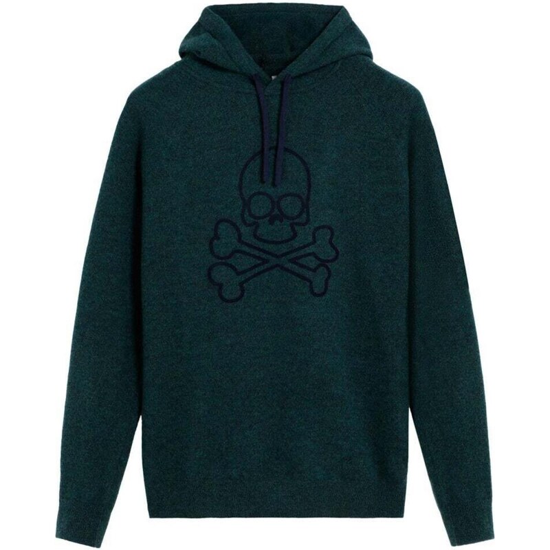 Scalpers Sveter Skull zelená / tmavozelená 66308175