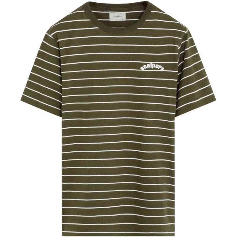Scalpers Tričko Semb kaki / biela 66308225
