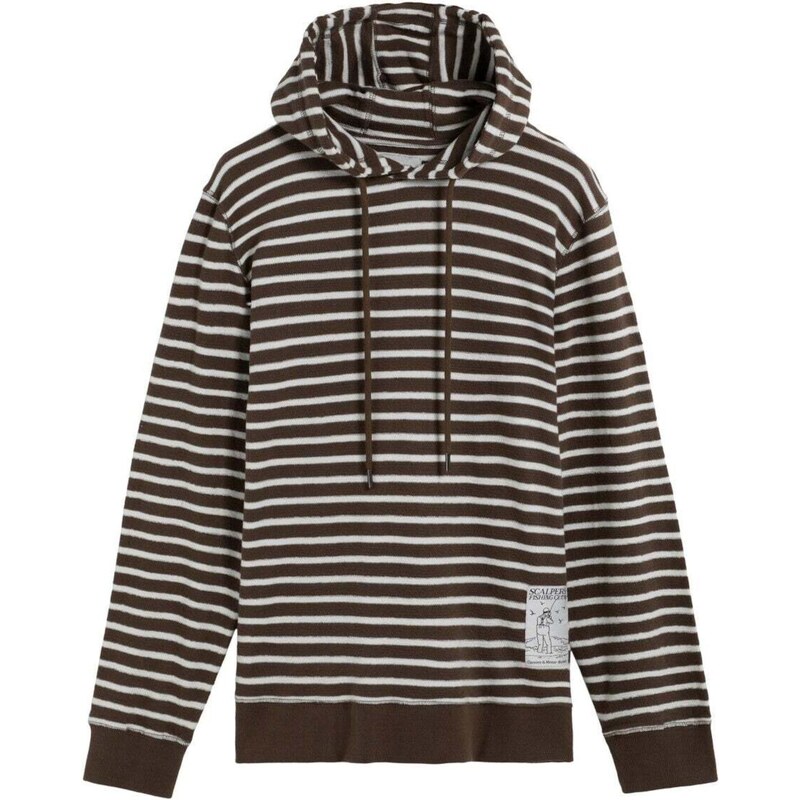 Scalpers Mikina hnedá / biela 66308211