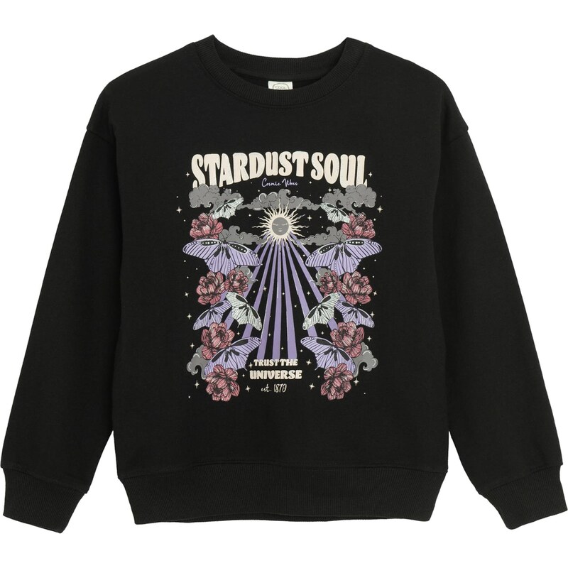 Cool Club Mikina sivá / tmavofialová / čierna / prírodná biela 66308372