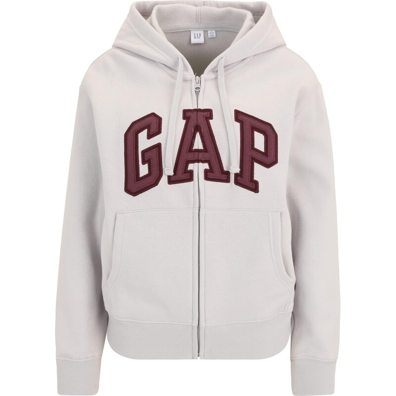 Gap Petite Tepláková bunda HERITAGE svetlosivá / tmavočervená 66308493