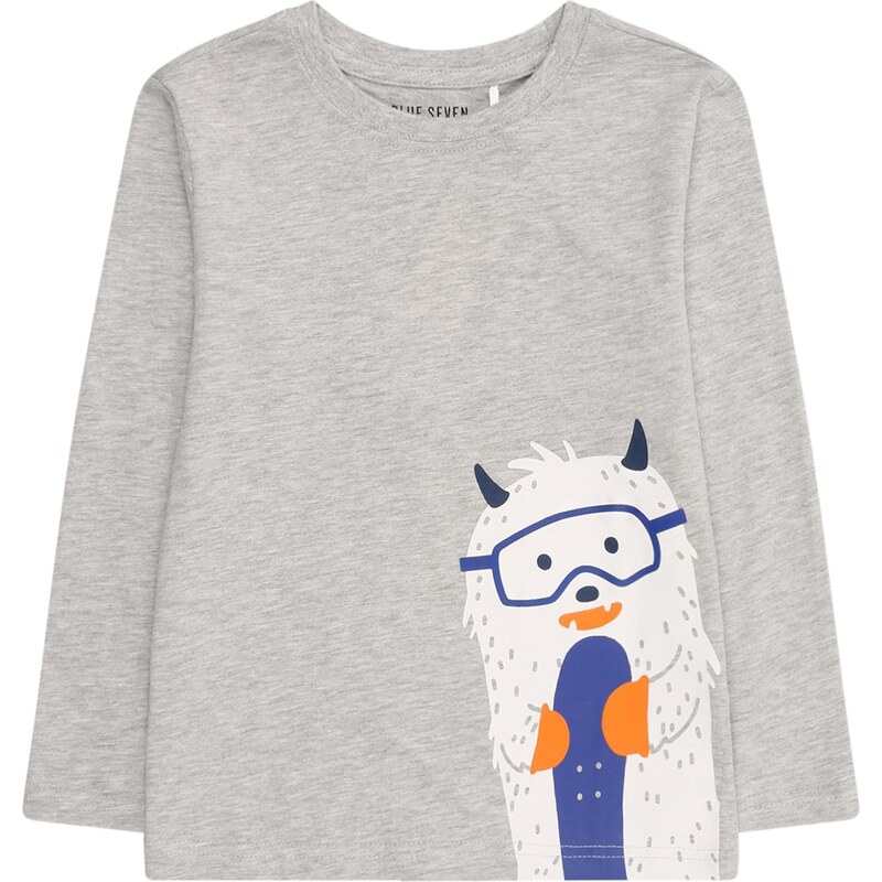 BLUE SEVEN Tričko modrá / sivá melírovaná / oranžová / biela 66308568