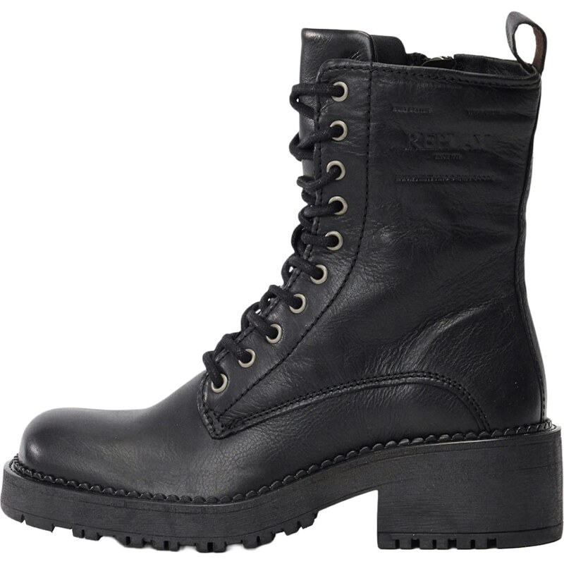 REPLAY Šnurovacie členkové čižmy čierna 66308622